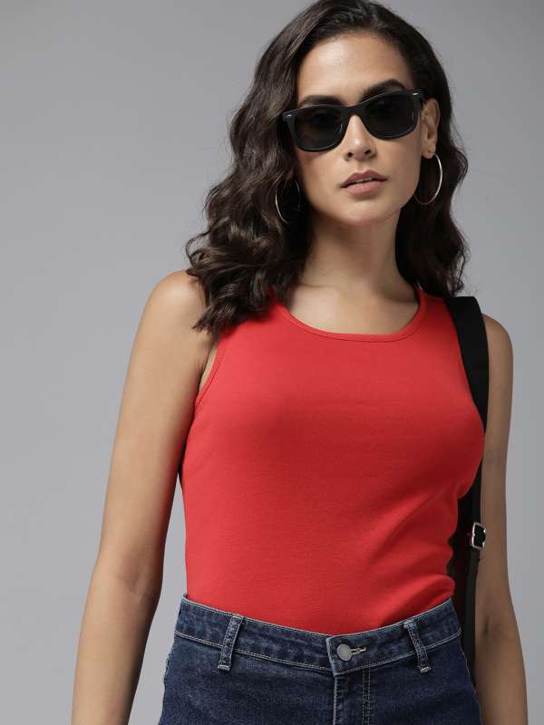 Buy Red Tops & Tshirts for Women by SILVERTRAQ Online