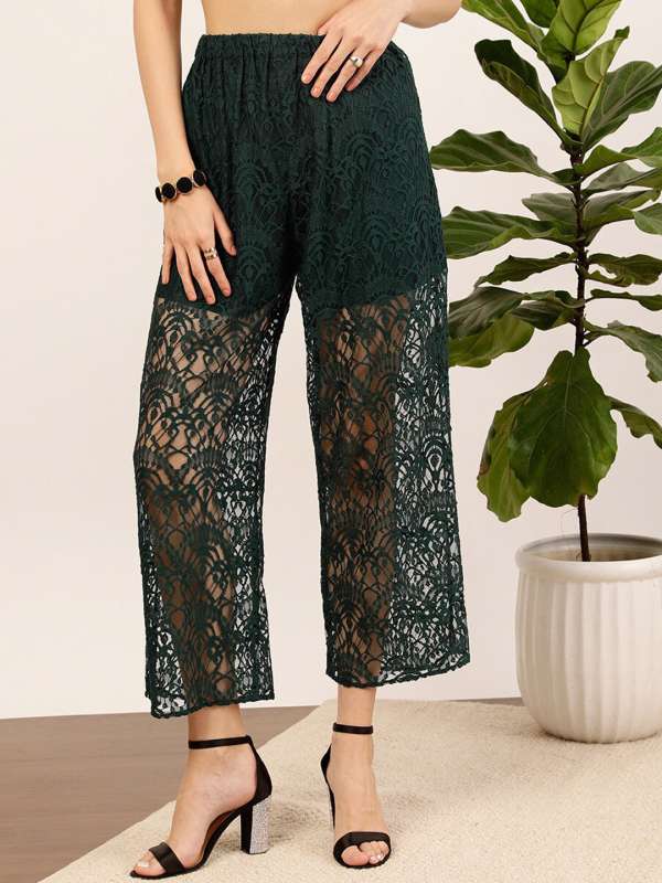 Zuni Lace Up Back Trousers in Sage Green  Oh Polly