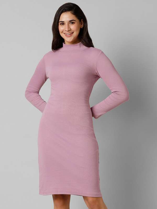 Buy Javiya High Neck woolen Bodycon Dress for Women Online in