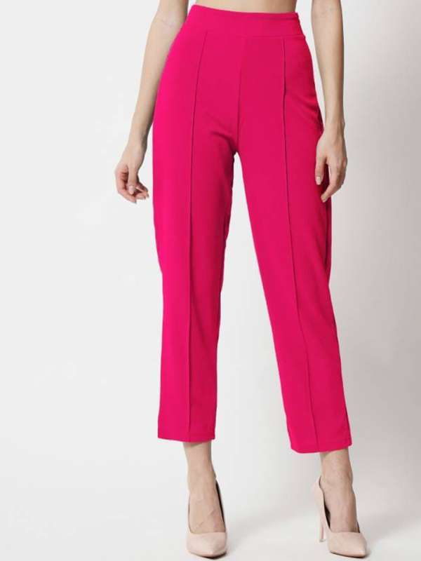Crinkle Rib Relaxed Fit Wide Leg Trousers  boohoo