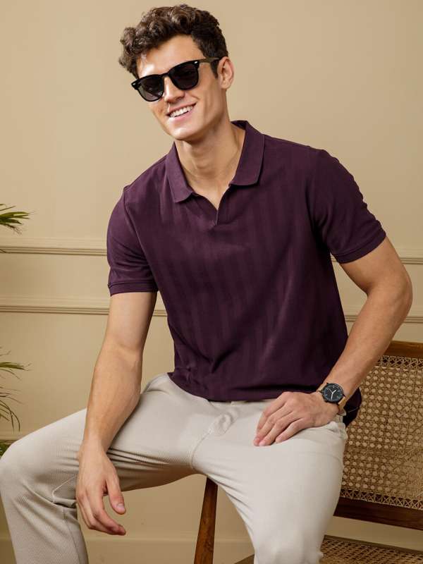 Maroon polo shirt mens top