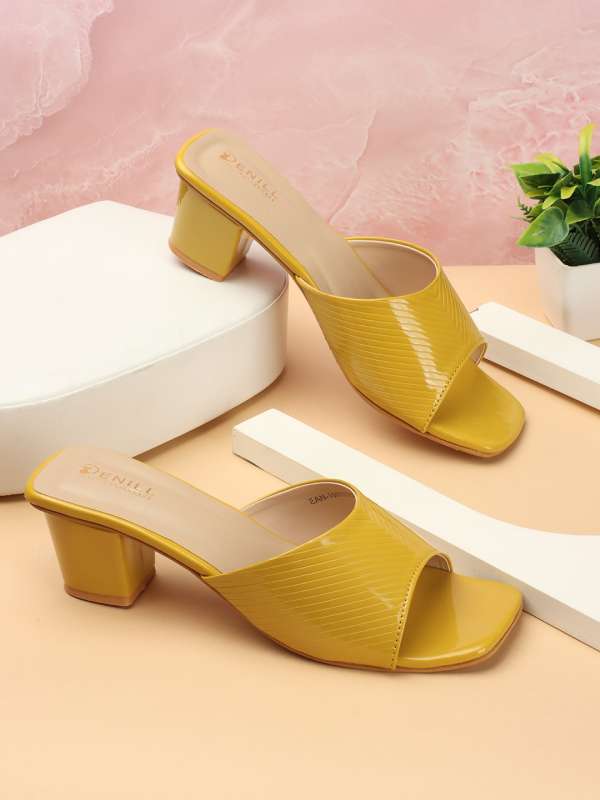 Neon block heels top