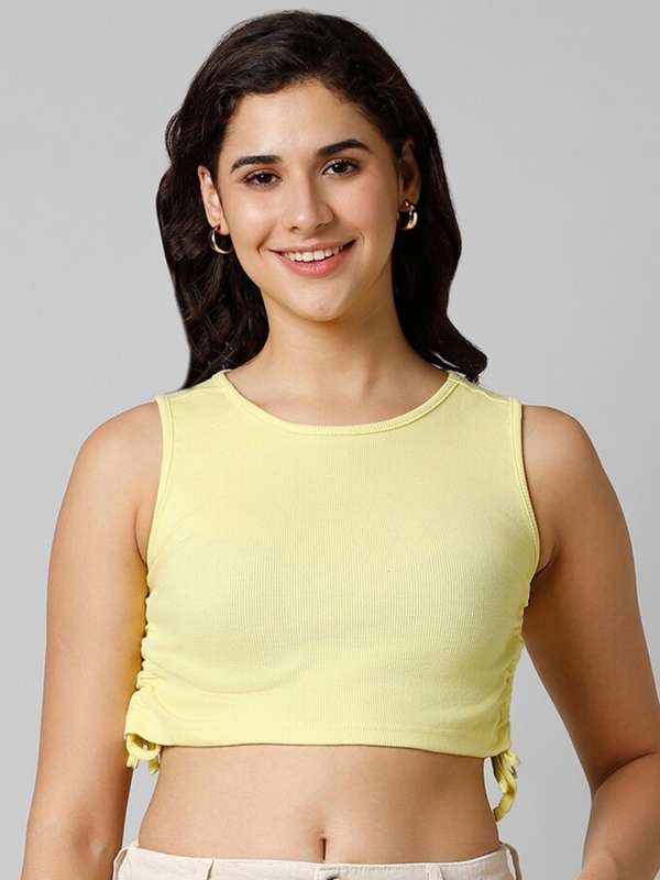 Cute yellow crop tops best sale
