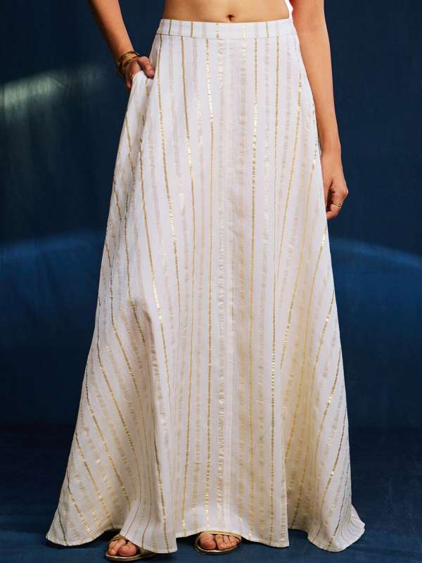 White A Line Skirt Buy White A Line Skirt online in India