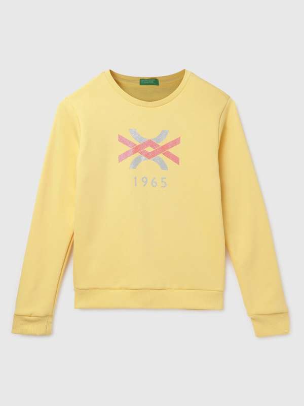 Yellow sweatshirt for girls outlet
