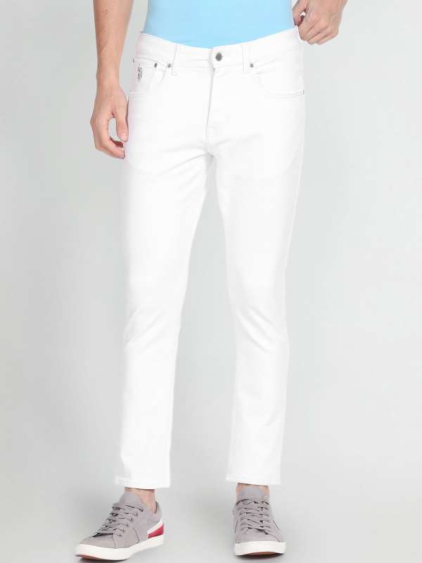 White jeans myntra clearance