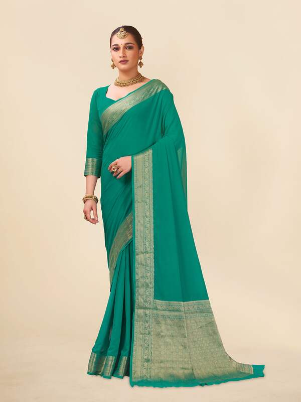Powder Blue Khaddi Banarasi Georgette Saree | Georgette sarees, Silk sarees  online, Powder blue