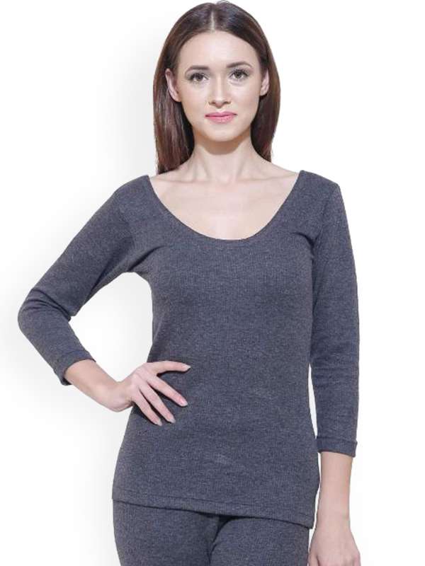 Buy Ayaki by (Bodycare) Women Black Solid Thermal Top at