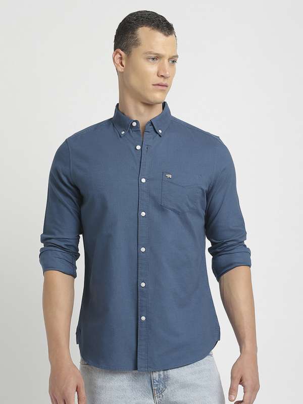Mens blue button down oxford sale shirt