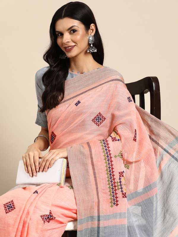 Myntra linen sarees outlet