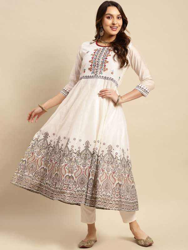Off White Anarkali Kurtas Buy Off White Anarkali Kurtas online