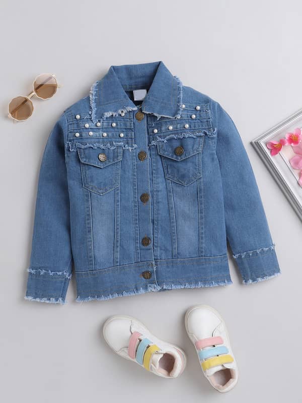Buy CUTECUMBER Blue Girls Denim Jacket | Shoppers Stop-nextbuild.com.vn