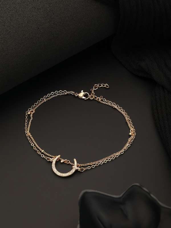 Gold moon anklet deals
