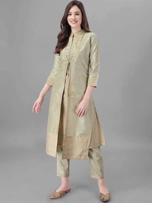 Details more than 80 long kurti with jacket myntra best POPPY