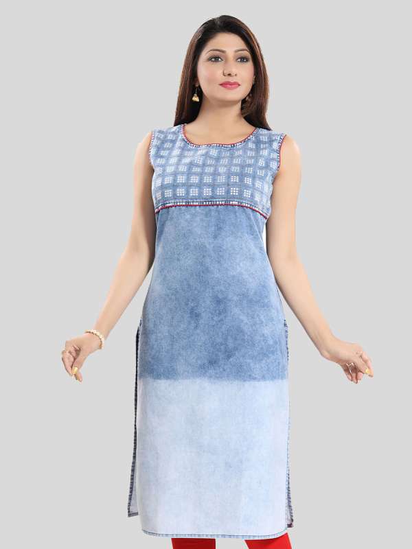 Denim kurtis on shop myntra