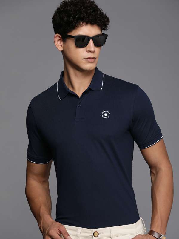 Louis Philippe Polo T-Shirts : Buy Louis Philippe Men Navy Solid