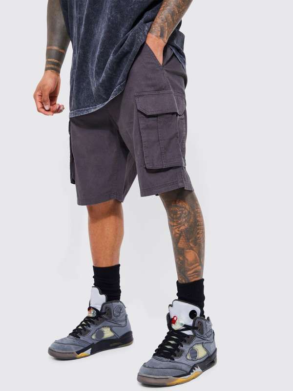 Relaxed Fit Worker shorts - Black/Patterned - Men