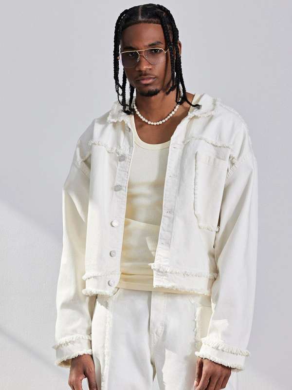 White denim crop shop jacket