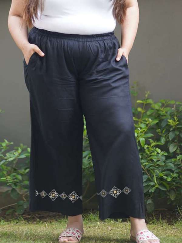 Black palazzo pants myntra hotsell