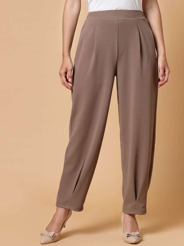 Solid Brown Tapered Trouser, Formal Wear, Women at best price in Gurgaon