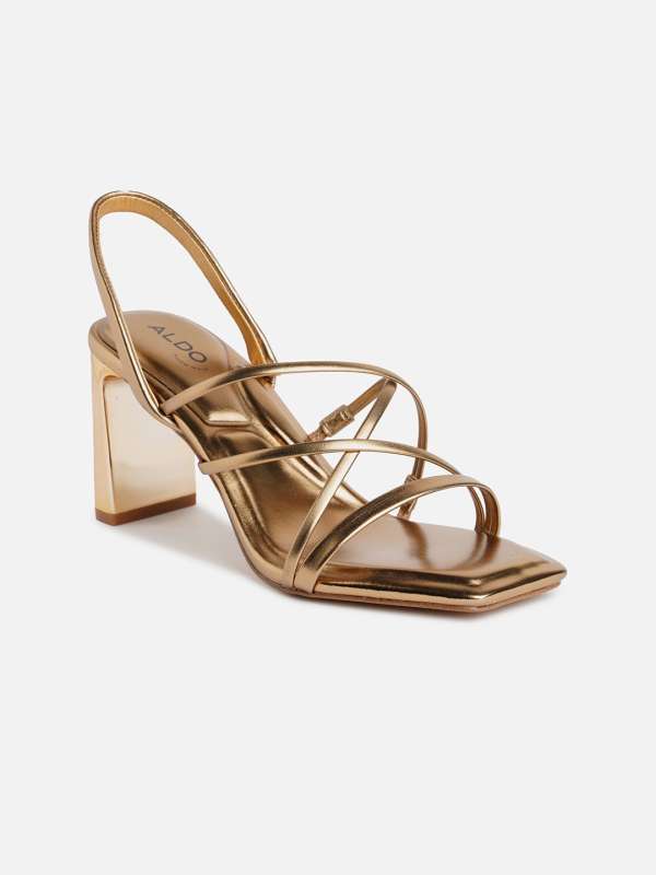Aldo gold block heels online