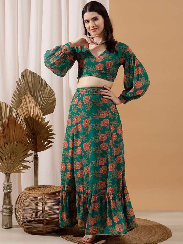 Crop top and skirt set ethnic top