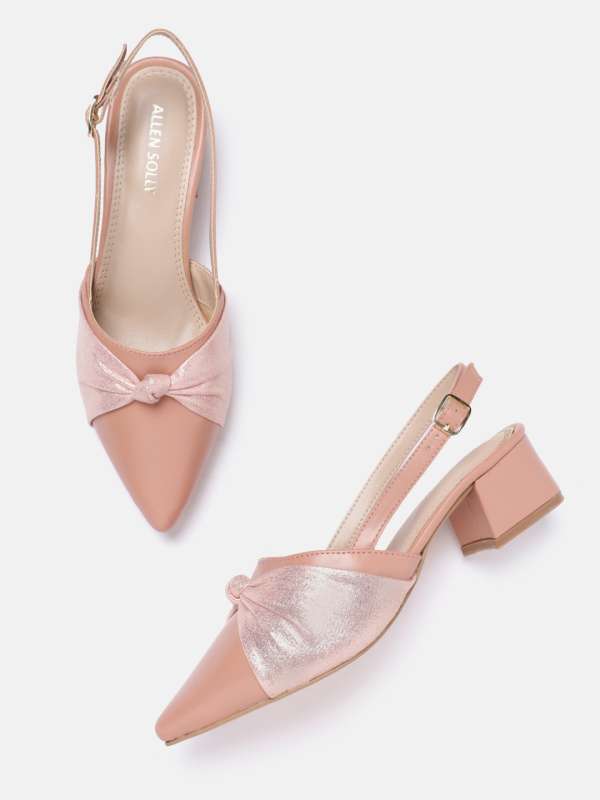 Buy PINK POINTED TOE CONTRAST HEEL PUMPS for Women Online in India