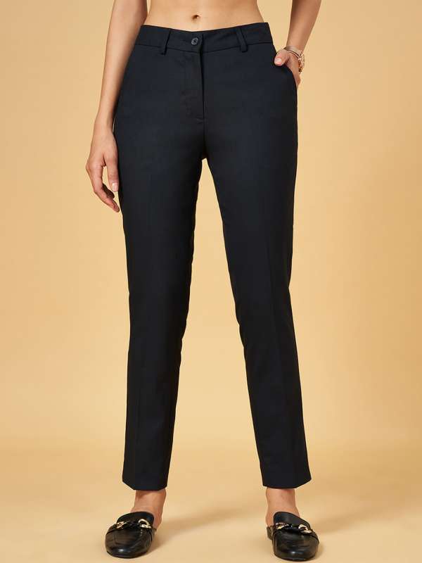 Annabelle Women Solid Black Trousers - Selling Fast at Pantaloons.com