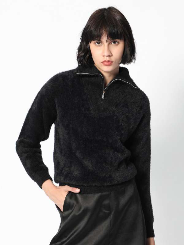 Fox fur collar outlet sweater