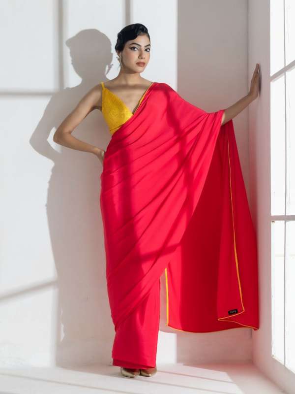 Myntra crepe store silk sarees