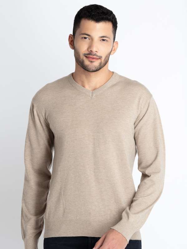 V neck deals sweater no shirt