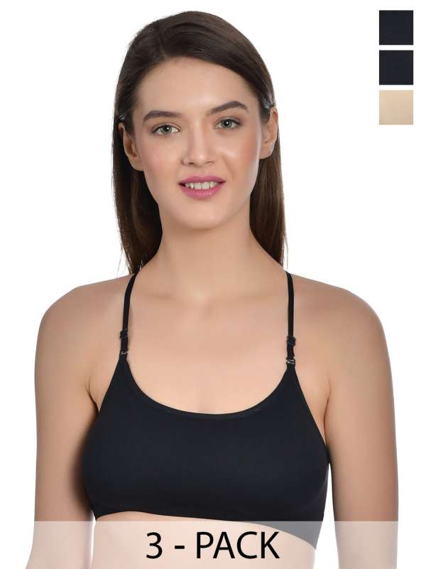 Buy Lady Lyka Medium Impact Seamless Cotton Sports Bra - Black at Rs.274  online
