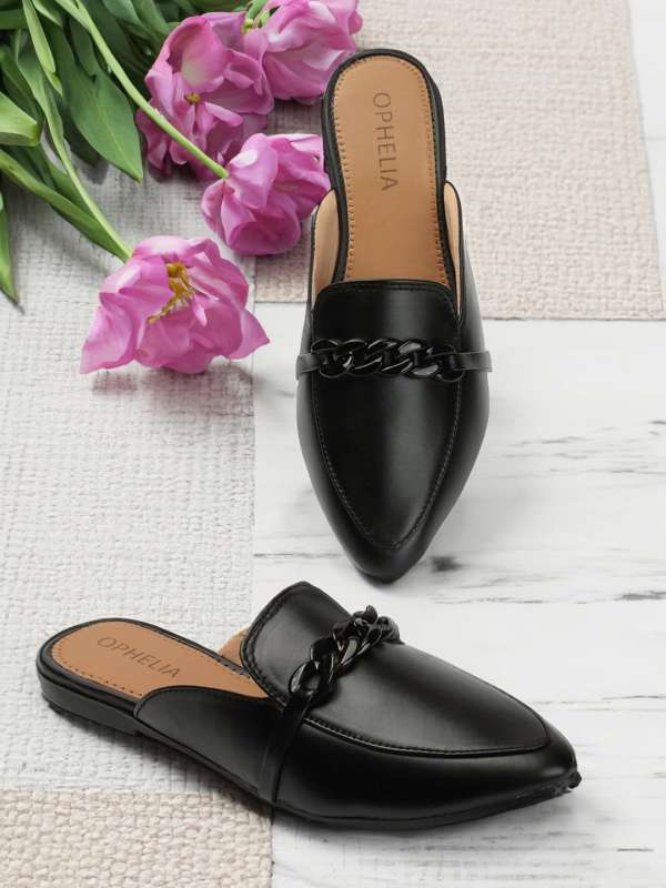 Pointed toe mules with bow 2025