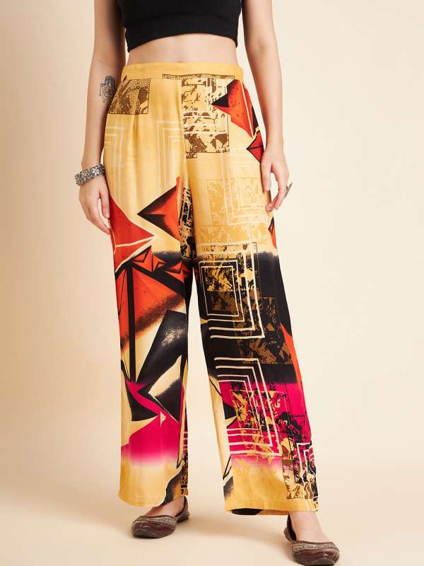 Printed palazzo pants myntra hot sale