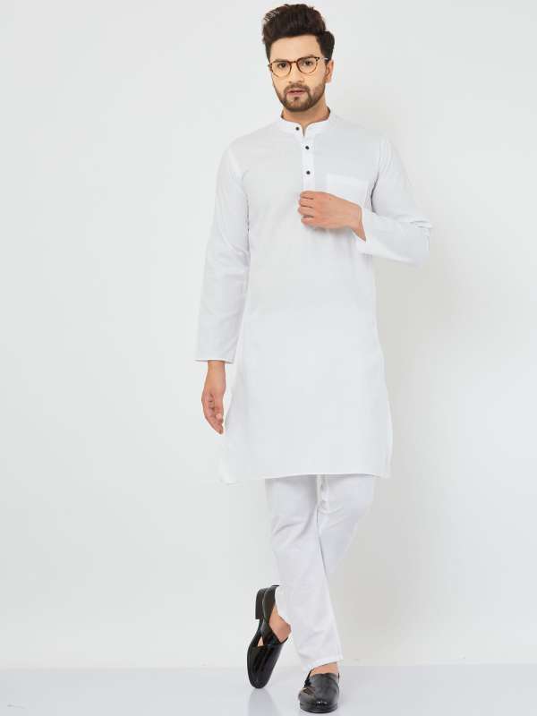 White kurta pajama design clearance