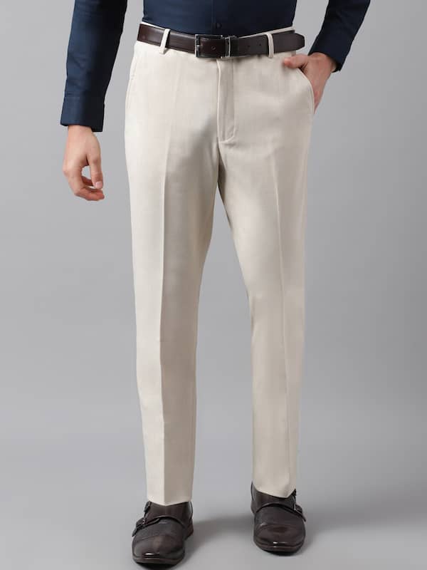 Solid Stylish Mid-Rise Stretchable Formal Trouser Pant For Men (Light Grey)-mncb.edu.vn