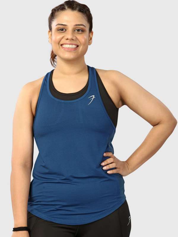 Women's Cardio Fitness Muscle Back Tank Top - Khaki - Decathlon