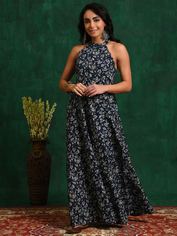 Aks women's maxi new arrivals blue dress