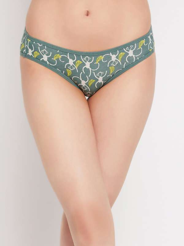 Buy Clovia Low Waist Bikini Panty in Olive Green - Cotton online