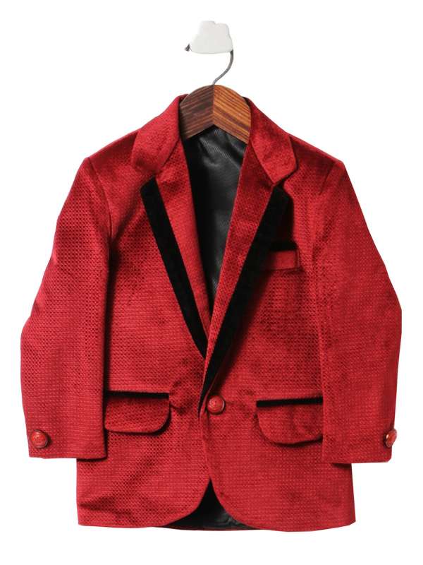 Boys red velvet store blazer