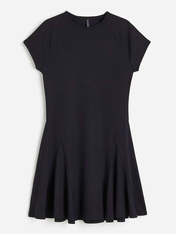 Girls black jersey dress sales