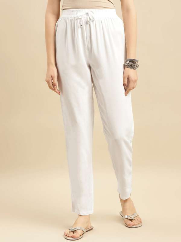 Women's High-rise Wide Leg Linen Pull-on Pants - A New Day™ White : Target
