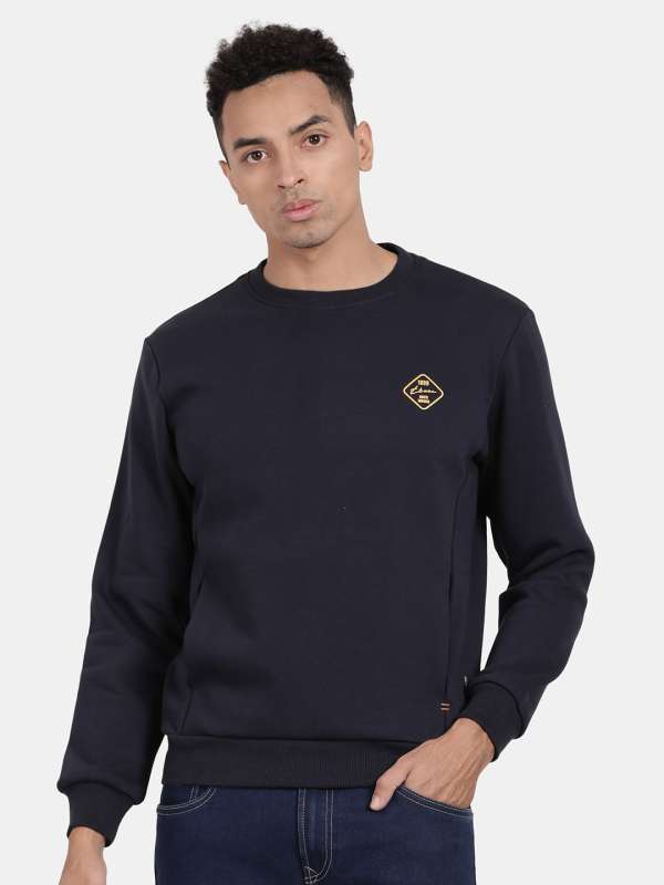 T Base Navy Blue Solid Sweatshirt Buy T Base Navy Blue Solid
