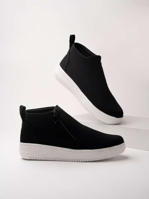 Womens black suede best sale slip on shoes