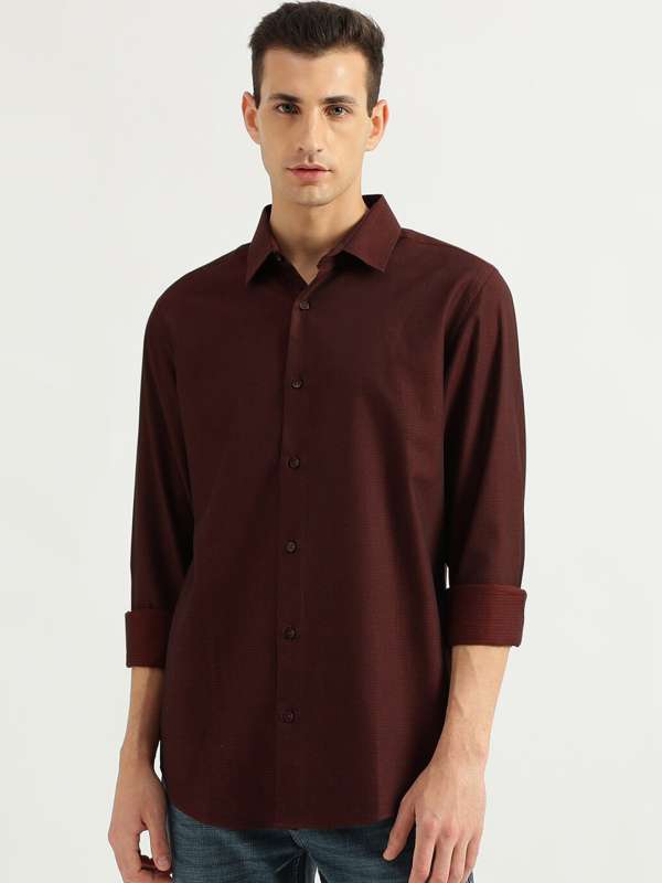 Maroon color outlet dress shirt