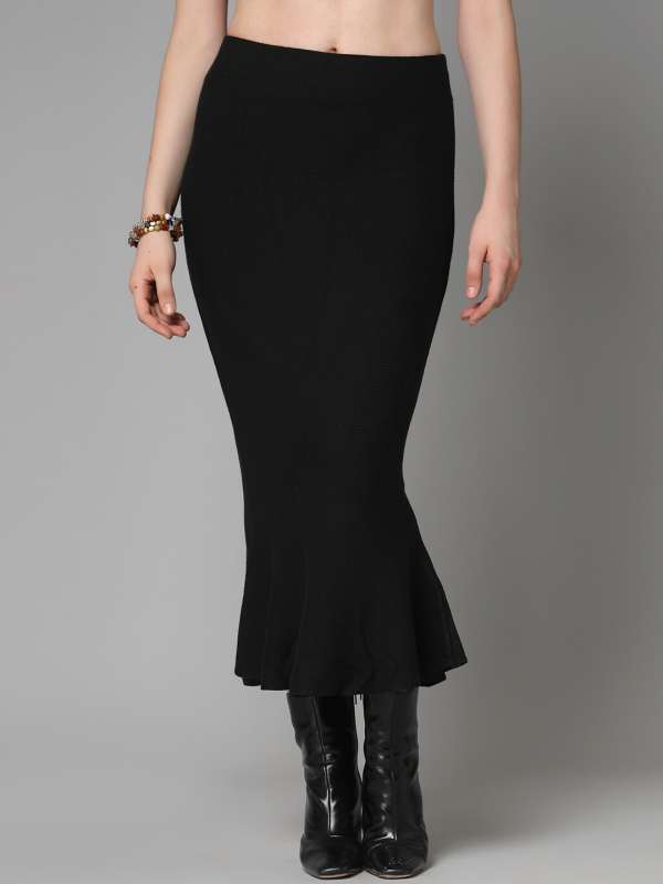 Black midi skirt online india shop