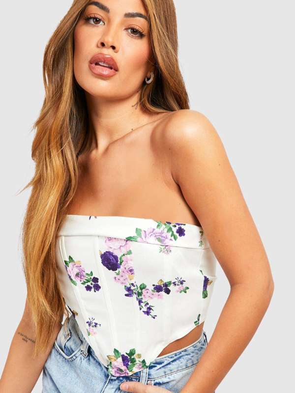 Floral online strapless top