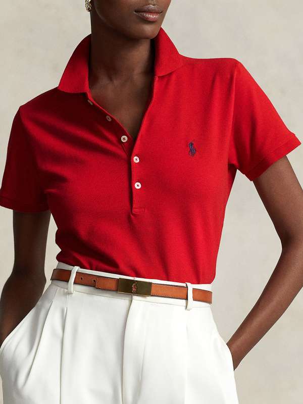 Lauren Ralph Lauren Women's Asymmetrical Jersey T-Shirt (Lily Pad