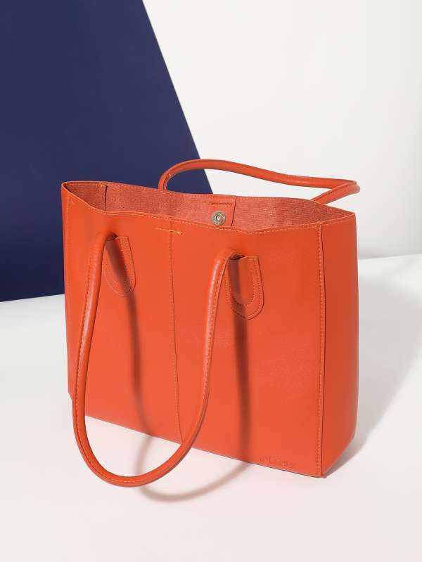 Orange canvas sale tote bag