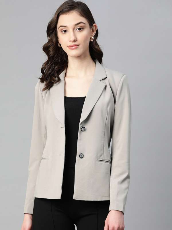 Casual grey blazer womens discount